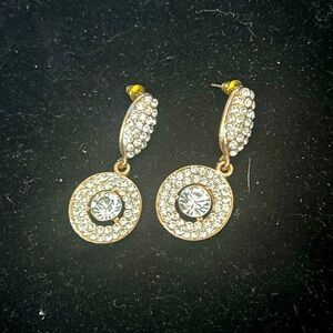 Elegant Gold and Silver Crystal Drop Earrings